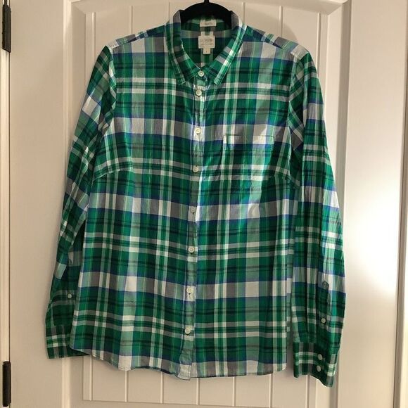 J. Crew Perfect Fit Plaid Button Down 🤩✅🏁 - Picture 1 of 5